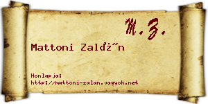 Mattoni Zalán névjegykártya